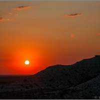 Светопредставление вечернее на плато Аккергешен Казахстан