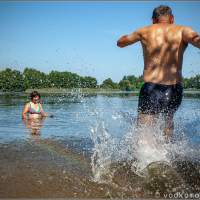 Забег в воды карьера Озерки по Калининградской Голландии