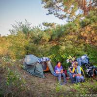 Лагерь под прикрытием дюны Куршская коса велопоход