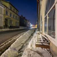  п. Железнодорожный Калининградской области зимой ночью