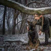  Фотосессия эльфа с собакой
