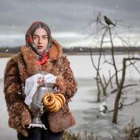 Русская красавица - с самоваром на природе фотосессия 13 Калининград