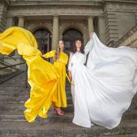 желтое и белое платье Летящее платье фотосессия в городе Калининград