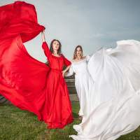 белое и красное платье 2 Летящее платье фотосессия в городе Калининград