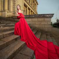 красное платье 6 Летящее платье фотосессия в городе Калининград