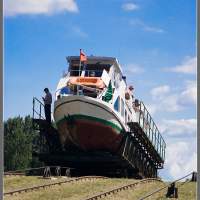Эльблонгский канал - спуск туристического парохода