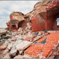 разрушения от шторма Западный форт - Балтийская коса