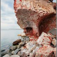 казематы внутреннего двора обрушены Западный форт - Балтийская коса