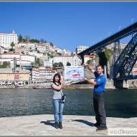 Португалия, Порту. У моста Эйфеля с водкомоторным флагом