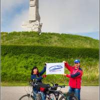 На Вестерплятте с велосипедами и водкомоторным флагом