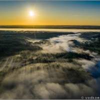 Рассветный туман на реке Западная Двина